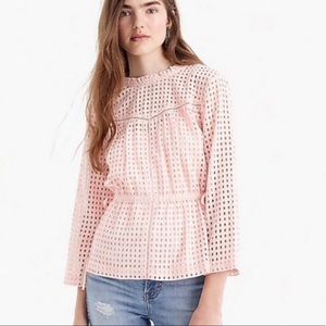 𝅺j. Crew Point Sur pink eyelet top. Size 2